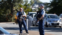 Armed police at Tauranga Hospital this morning. Photo / Alex Cairns