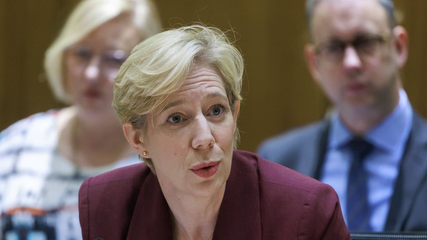 Reserve Bank Governor Anna Breman appearing before Parliament's Finance and Expenditure committee on her second day on the job. Photo / Mark Mitchell