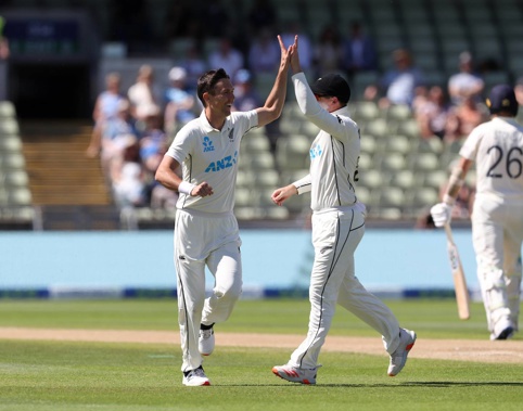 The Black Caps celebrate. Photo / Photosport