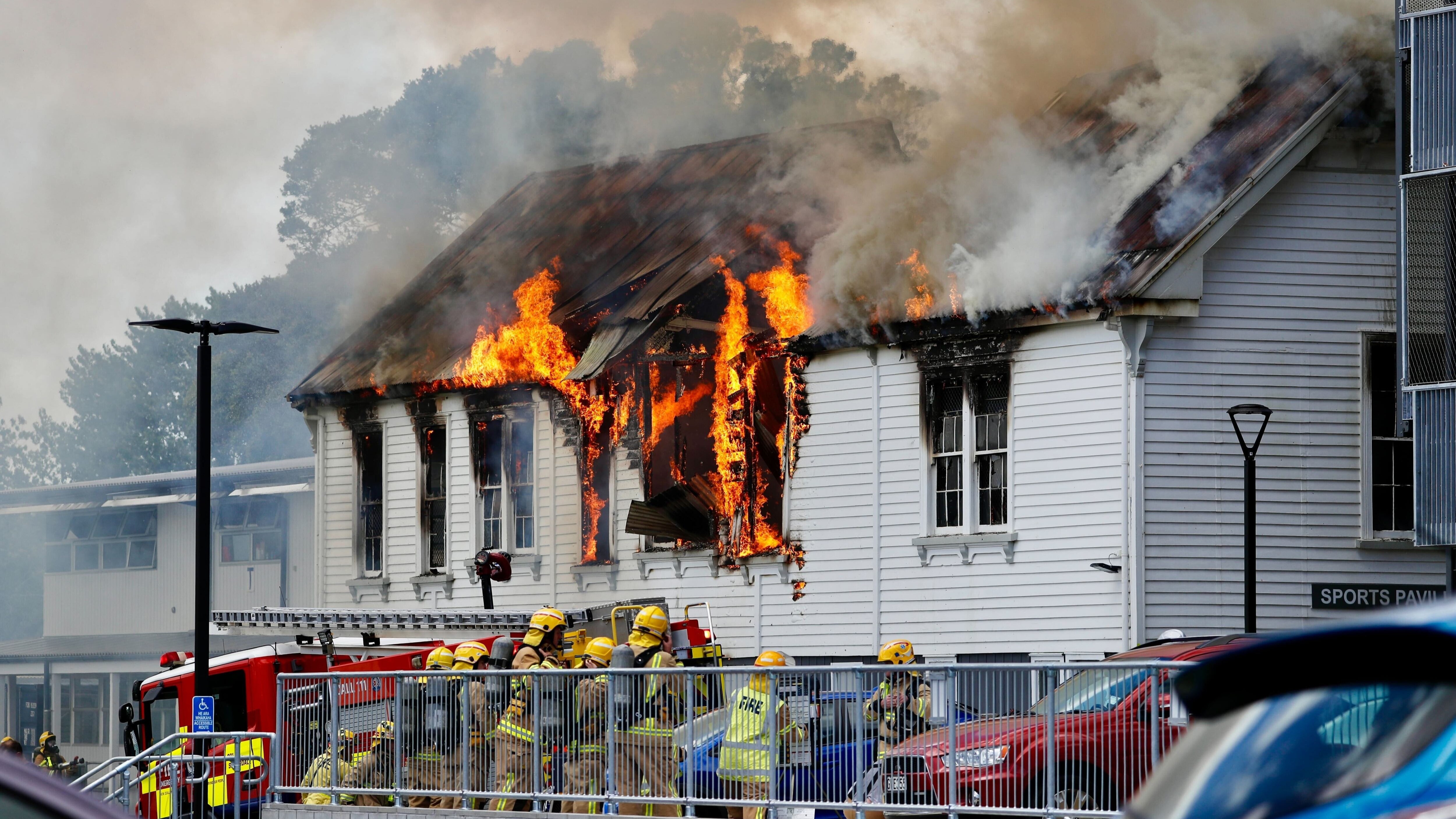 Fire breaks out in Auckland’s Northcote College during firefighters’ strike