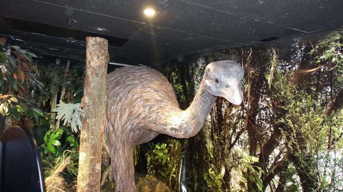 The figure of a moa inside the Time Tunnel ride. Photo / RNZ
