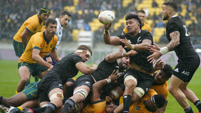 All Blacks  in action against the Wallabies. (Photo / Photosport)