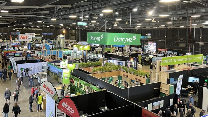 The hubs inside the Mystery Creeks Events Centre at Fieldays 2024. Photo / Malisha Kumar