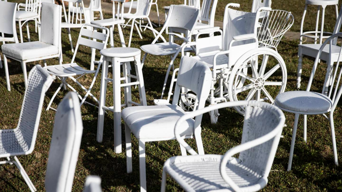 White Chairs artist, Peter Majendie knew the artwork’s fateful day was coming as the land’s sale was inevitable. Photo / George Heard