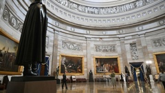 A view inside the Rotunda of the US Capitol building where Donald Trump's inauguration as US president will take place. Photo / AFP