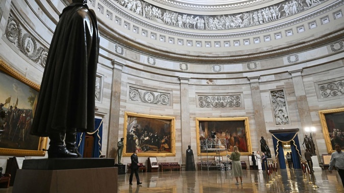 A view inside the Rotunda of the US Capitol building where Donald Trump's inauguration as US president will take place. Photo / AFP