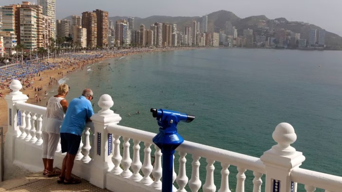 High rise apartment buildings and hotels on Benidorm's Playa Levante, Spain could soon be affected by new coastal laws. Photo / Geography Photos via Getty Images