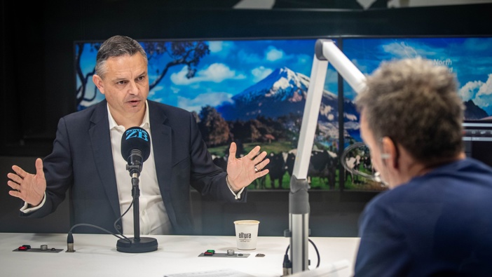 Green Party co-leader James Shaw on the Minor Leaders Breakfast with Mike Hosking. Photo / Michael Craig