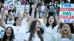 Outraged Tauranga young people marched against the sentence of convicted rapist Jayden Meyer. Photo / Andrew Warner