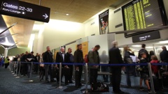 Auckland Domestic Airport experienced a security breach this morning which resulted in long queues.