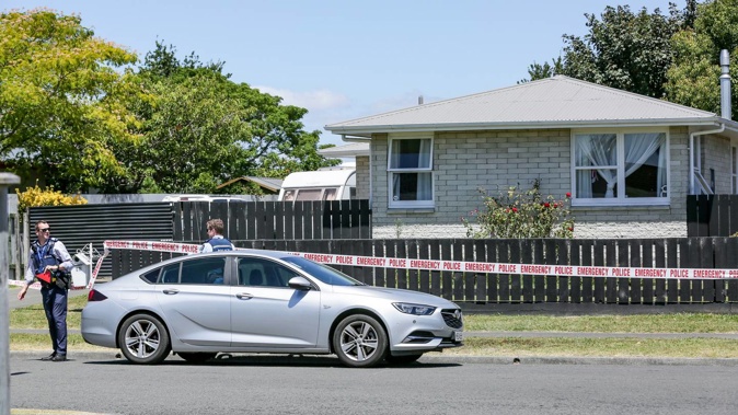 Police outside a Pirimai house where the ultimately fatal assault occured. (Photo / NZME)
