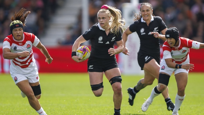 Gamebreaking flanker Jorja Miller is out of the Black Ferns to face Canada tomorrow morning with an unspecified injury. Photo / Bob Bradford, Getty Images