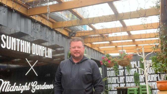 Luke Dallow, the owner of dumplings and beer restaurant Midnight Gardener. (Photo / Supplied)