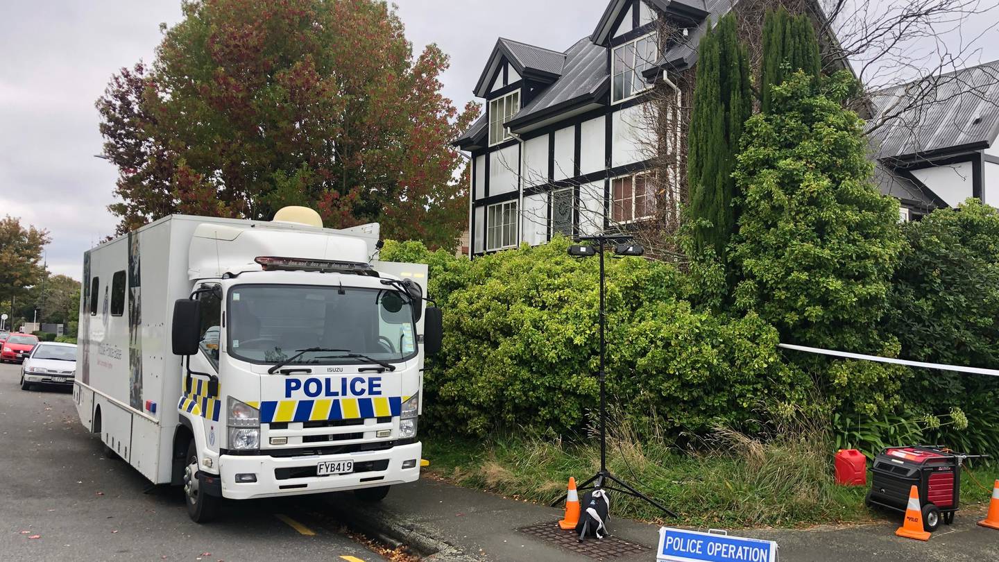 A police investigation is underway on Ayr St, Riccarton. Photo / Hamish Clark
