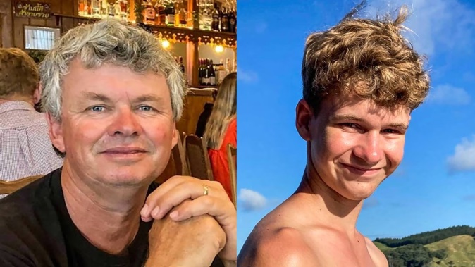 Ian Cruickshank (left) and his son Samuel Cruickshank from Takapau central Hawke's Bay, drowned off Opoutere Beach, Coromandel, 18 January 2023. Picture supplied by family.