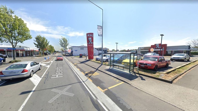 The ensuing attack was directly in front of Hastings KFC and in full view of members of the public on the main Hastings thoroughfare, Heretaunga Street West. Photo / Google Maps