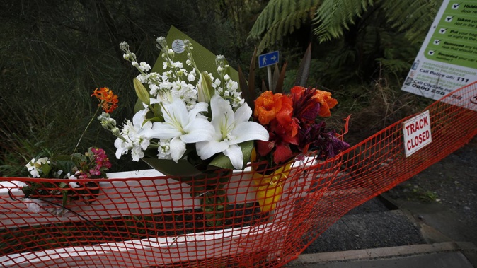 Flowers at the entrance to the Abbey Caves track. Photo / Michael Cunningham