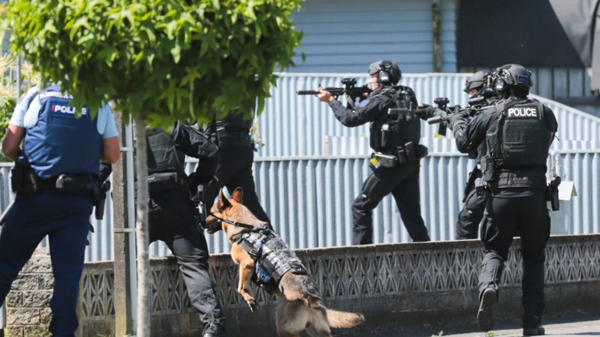 Armed police at the scene of a call-out in Hawke's Bay. (Photo / Paul Taylor, File)