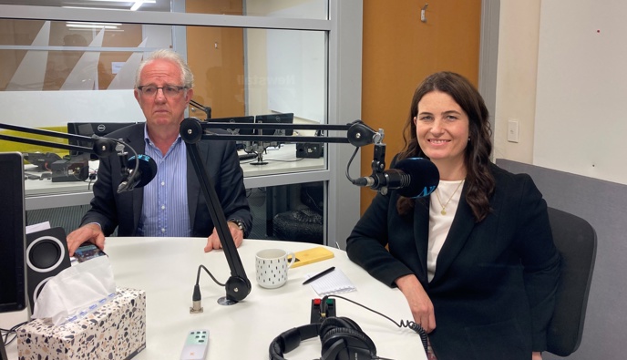 Labour MP for Ōhāriu Greg O'Connor and National Party Deputy Leader Nicola Willis. Image / Newstalk ZB