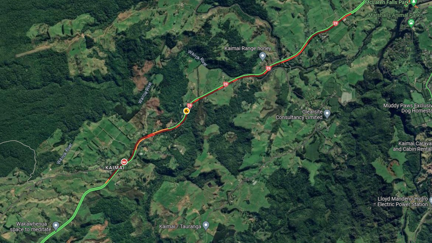 A truck and container unit rolled on State Highway 29 on Saturday.