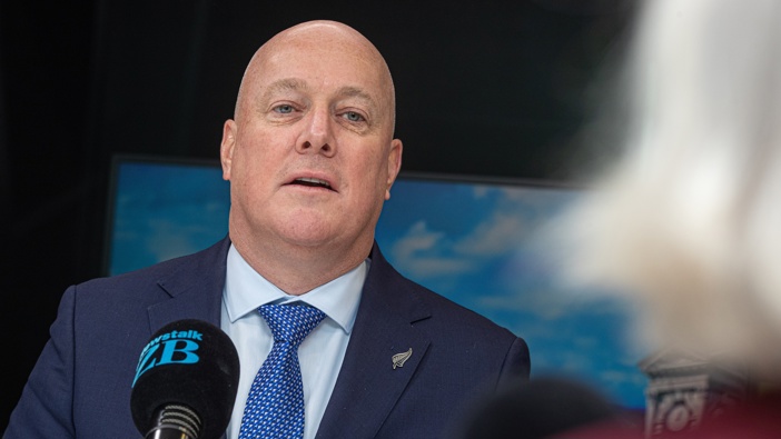 Prime Minister Christopher Luxon in the NewstalkZB studio with Kerre Woodham. Photo / Jason Dorday 04 July 2024