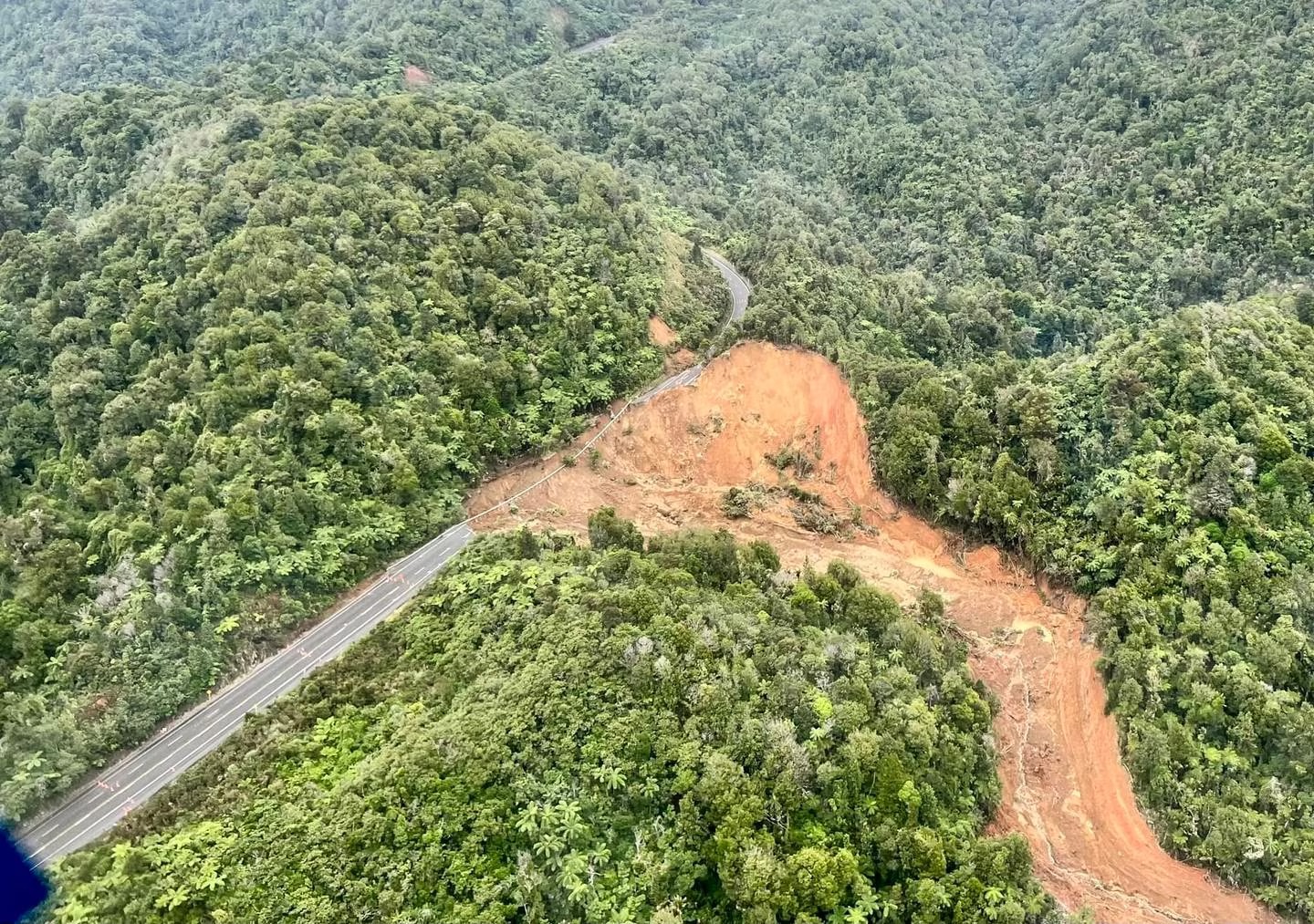 State Highway 25A Kopu to Hikuai was washed out near the summit during heavy rain on the Coromandel Peninsula at the end of January. Photo / Philip Hart