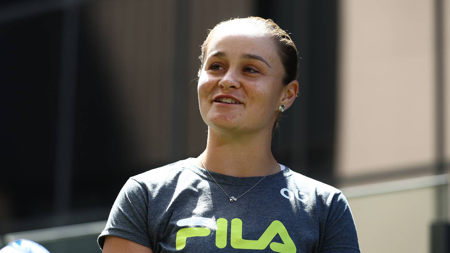 Ash Barty speaks to the media during a press conference. Photo / Getty