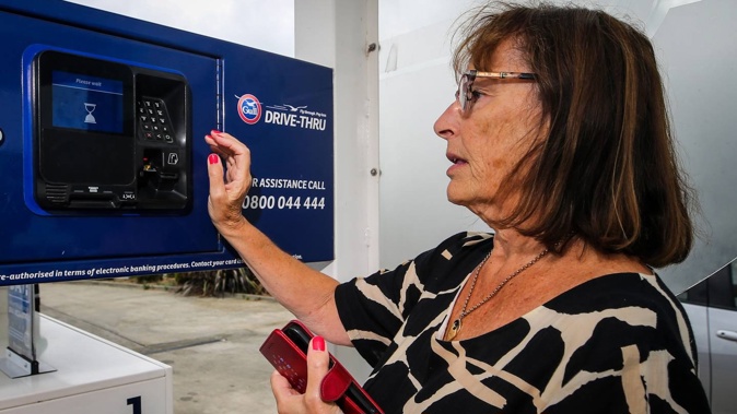 Kay Pinker from Te Awanga couldn't get her card to work at Gull's self service pump on Karamu Rd in Hastings on Thursday. Photo / Paul Taylor