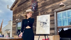 Kiwi creative Kate Wilson had the opportunity to paint in a live setting at Willie Nelson's Texas Ranch. Photo / Kate Wilson