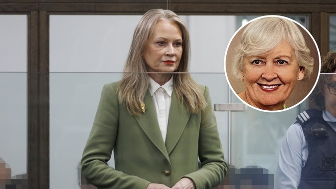 Julia DeLuney is on trial at the High Court at Wellington for the murder of her 79-year-old mother Helen Gregory (inset) in her Khandallah home.