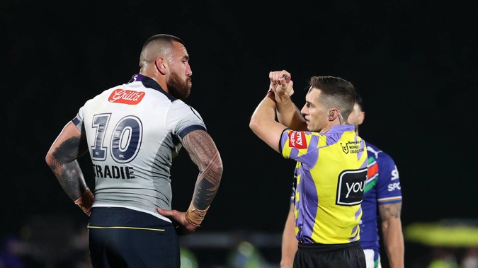 Melbourne Storm prop Nelson Asofa-Solomona was placed on report for a dangerous act against Warriors hooker Wayde Egan. He was not charged by the match review committee. Photo: NRL Photos/Photospor