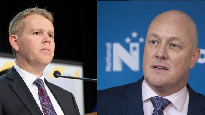 Labour's Chris Hipkins and National's Christopher Luxon. Photo / NZME