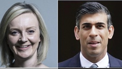 The remaining two candidates in the Conservative Party leadership race, Liz Truss, left, and Rishi Sunak. Photos / Conservative Party, via AP