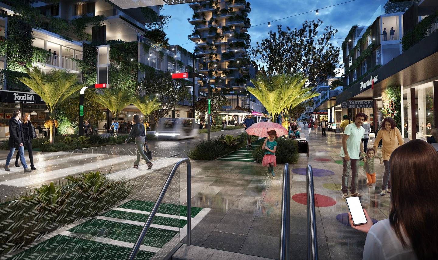 Artist's impression of the main Sandringham Rd shops near the proposed site of a light rail station. (Image / Supplied)