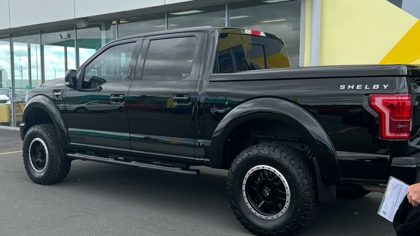 Sharon Harrison and Patrick Neil purchased the 2016 Ford F150 to tow their caravan. Photo / Supplied