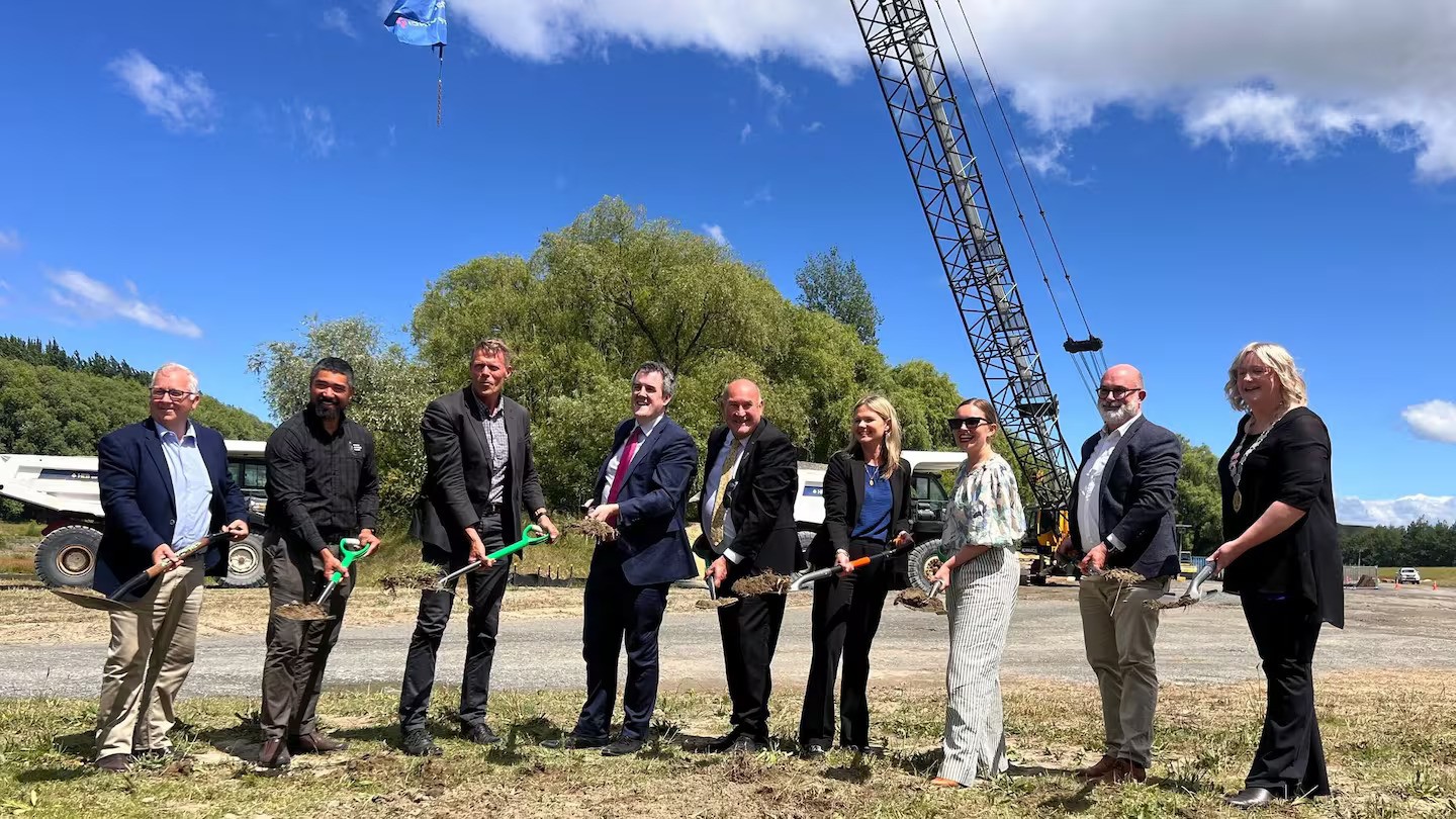 National and local leaders turned the first sod on the Hawke's Bay Expressway upgrade today. Photo / Rafaella Melo