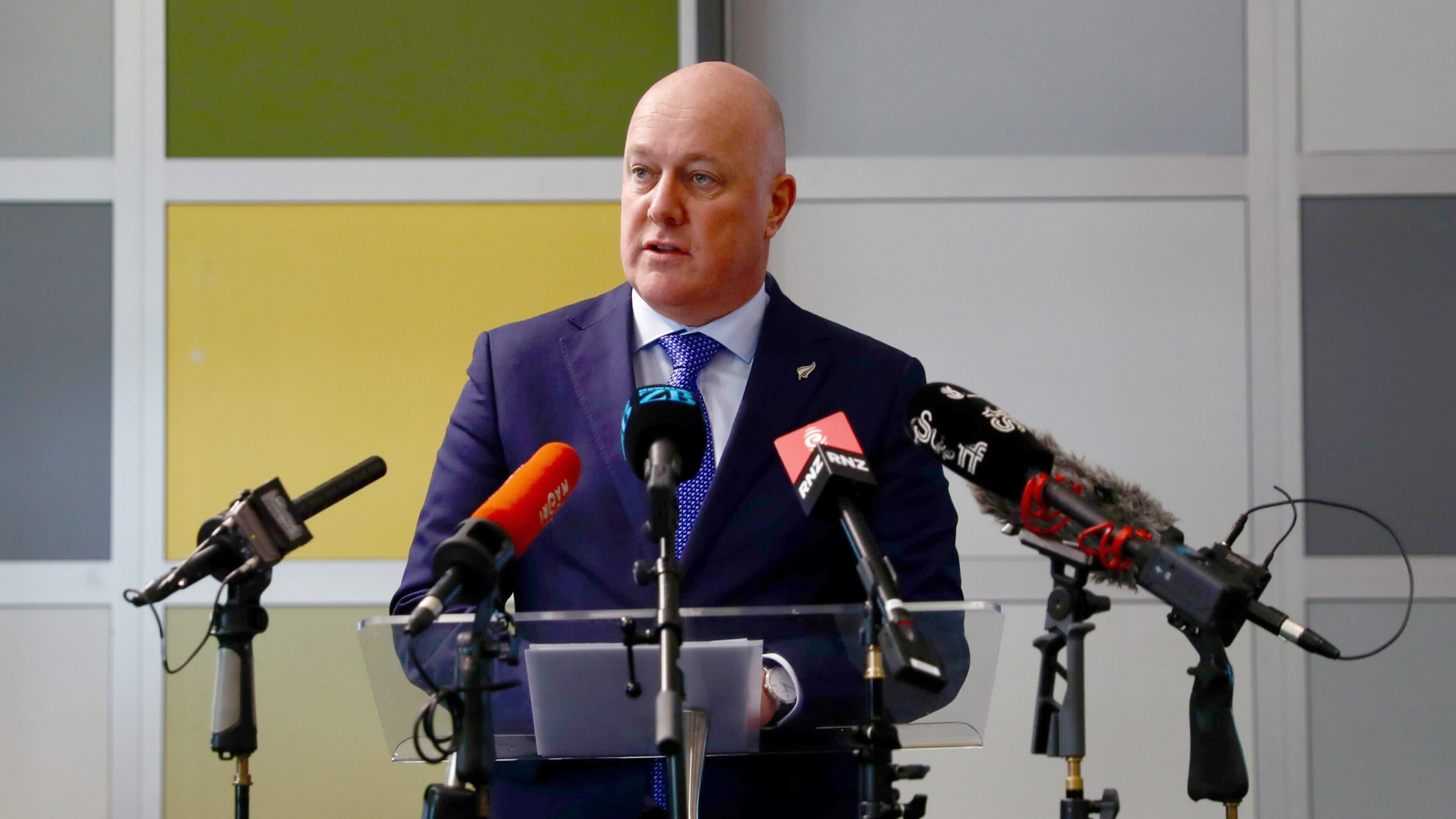 Prime Minister Christopher Luxon at Middlemore Hospital to announce a mental health strategy. Photo / Dean Purcell