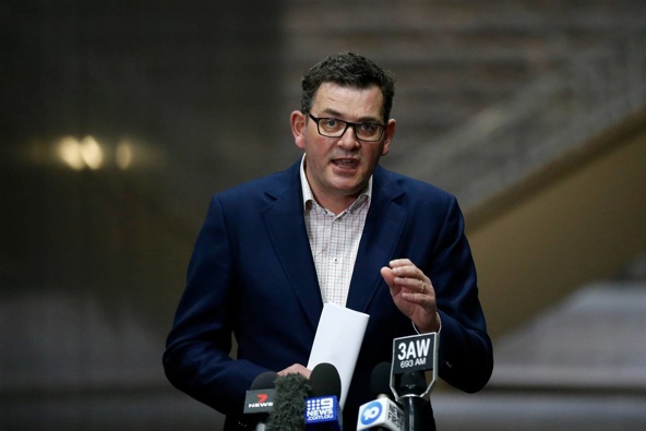 Victorian Premier Daniel Andrews announcing a snap 5-day lockdown for the state. Photo / Getty Images