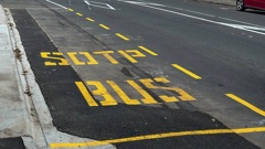 The bus stop was misspelled as 'BUS SOTP'. Photo / NZME