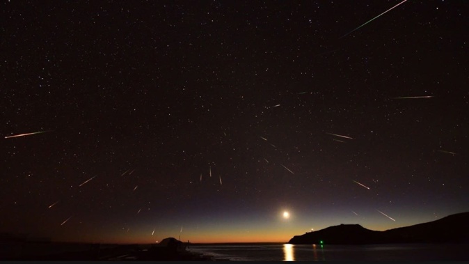 A meteor shower captured from New Zealand. Photo / Stephen Voss