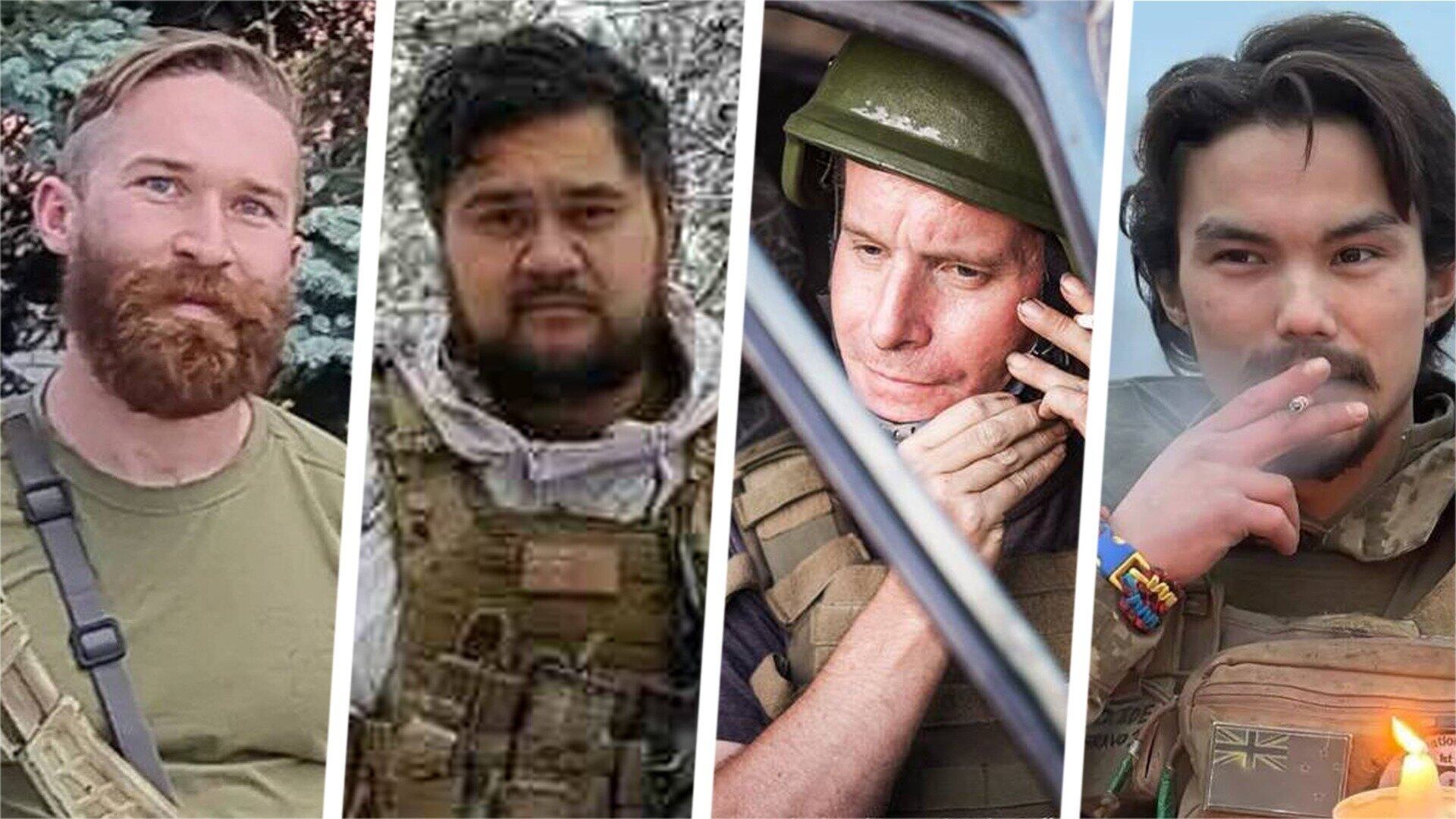 A fifth New Zealander has died in combat in Ukraine, joining earlier losses (left to right) Dominic Abelen, Kane Te Tai, Andrew Bagshaw and Shan-Le Kearns. Herald composite photo