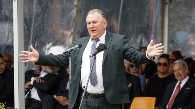 NZ First MP Shane Jones during his speech at Ratana Pa. Photo / Mark Mitchell