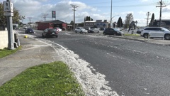 Feathers cover the road in Te Awamutu. Photo / Kate Durie