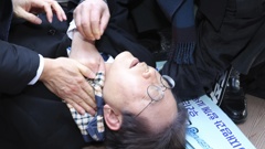 South Korean Opposition Leader Lee Jae Myung Is Seen After He Was Injured In Busan, South Korea. Photo / AP
