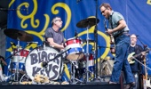 Patrick Carney (L) and Dan Auerbach of The Black Keys perform live on stage during New Orleans Jazz & Heritage Festival at Fair Grounds Race Course on May 01, 2026 in New Orleans, Louisiana. (Photo by Jim Bennett/WireImage)
