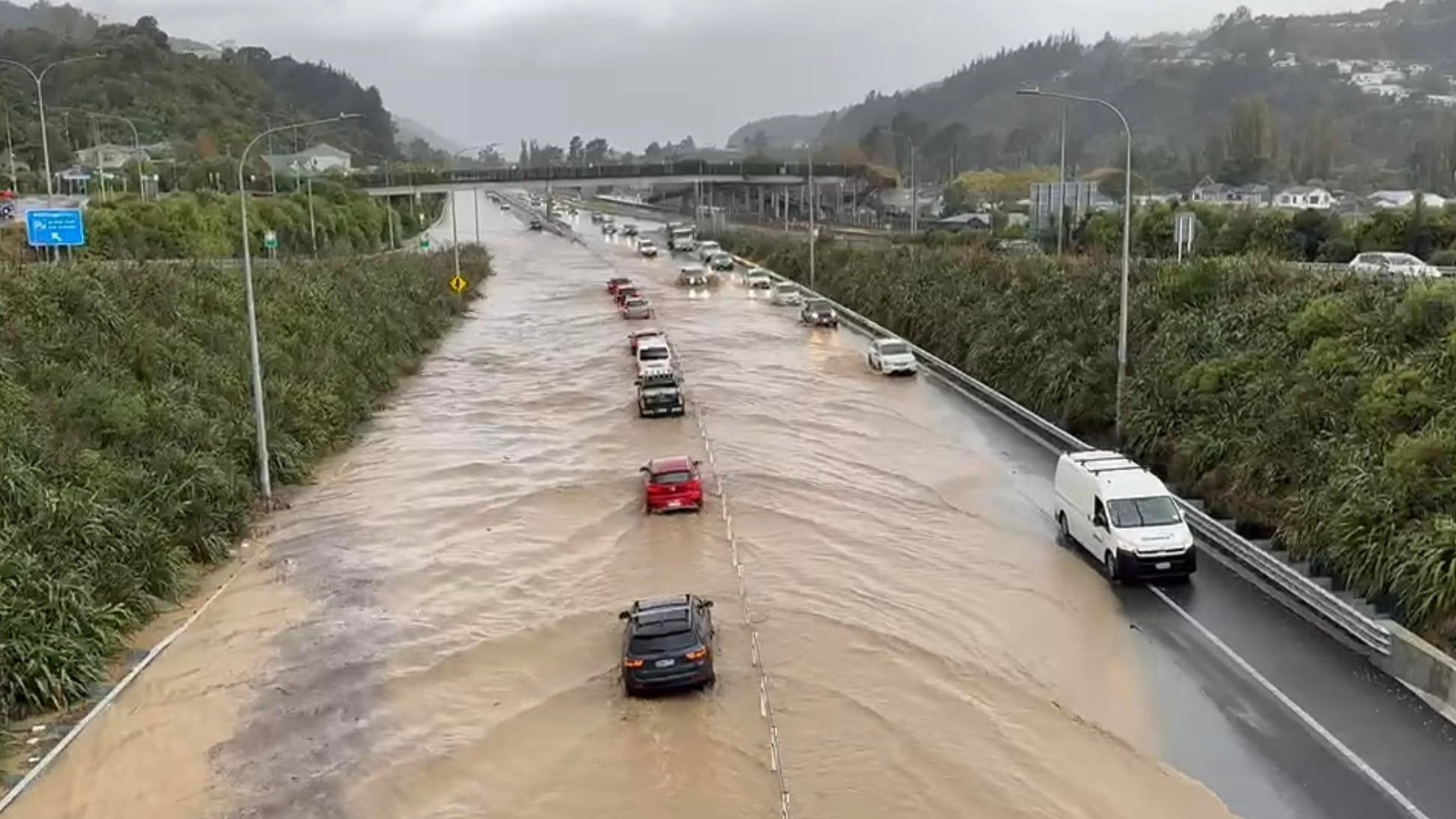 'Water halfway up wheels': Torrential downpours flood Lower Hutt, West Coast