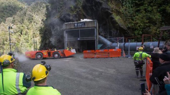 The last concrete block is removed from the 30m seal at Pike River mine in May 2019. The mine has since been resealed. Photo / Pike River Recovery Agency