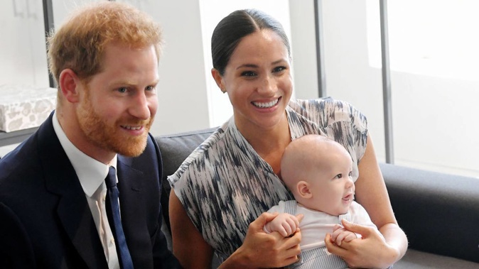 Prince Harry and Meghan and their son Archie Mountbatten-Windsor. Photo / Getty Images