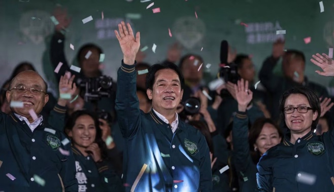 Ruling-party candidate Lai Ching-te emerged victorious in Taiwan’s presidential election overnight. Photo / AP