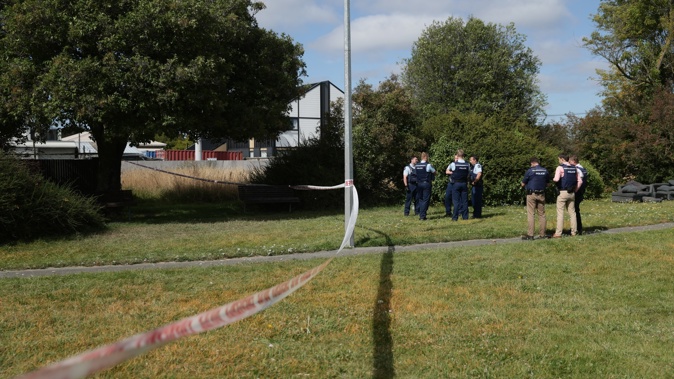 Emergency services were called just after 9am today after an incident at a Christchurch park. Photo / George Heard
